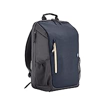 HP Travel, Zaino per Notebook da 15.6”, Creato con Materiale Riciclato, Scomparto per Computer e Tablet, Tasche Interne Imbottite, Impermeabile, 18 Litri Espandibili fino a 21, Blu Scuro