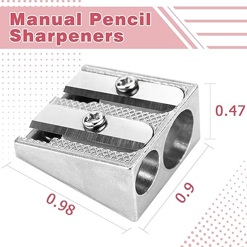 Miniatura 2 de Tamaki 8 Pack Handheld Metal Pencil Sharpener with 2 Holes for Schools, Offices, Homes, Art Projects