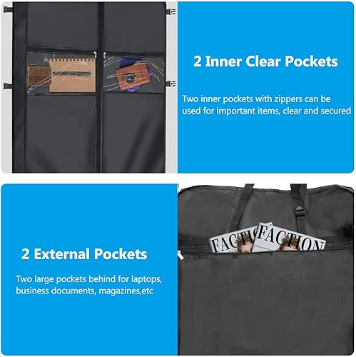 Miniatura 3 de ANBOO Bolsa de ropa de 50 pulgadas para viajes, bolsas de traje grandes para hombres y mujeres con correa para el hombro, funda de traje con