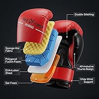 Vista 5 de 3-in-1 Boxing Gloves and Punching Mitts Set for Kids, Boxing Mitts Focus Pads with Hand Wraps for Kid, Youth Leather Punching Equipment Gloves Set