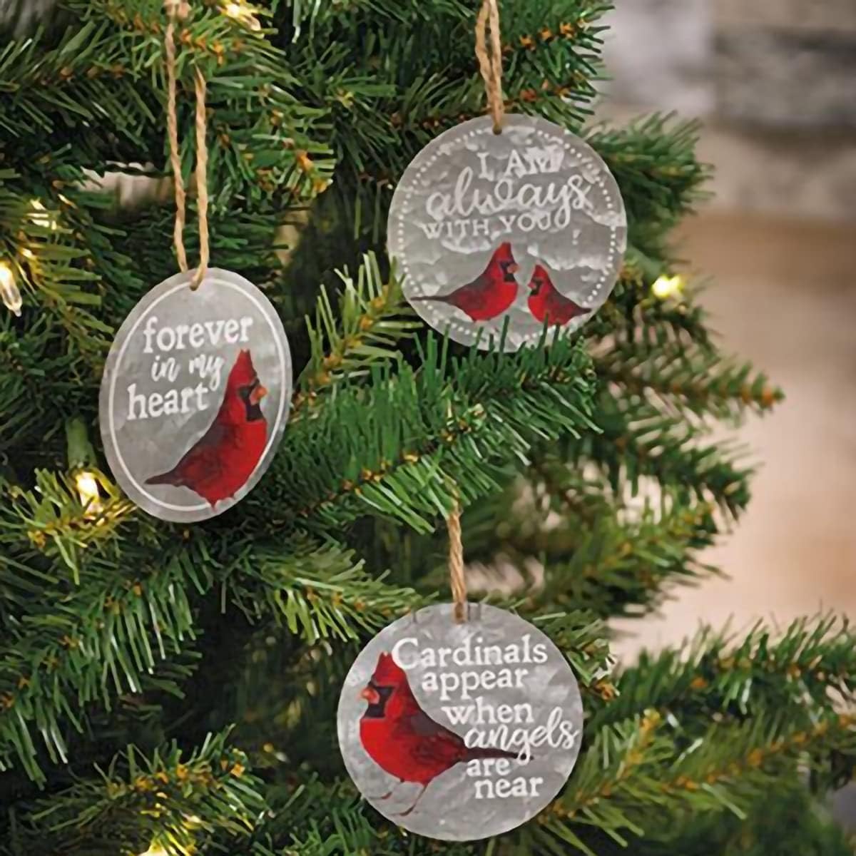 Red Disk Christmas 2022 Amazon.com: Cardinal Always With You Metal Christmas Ornaments - Set Of 3 -  Forever In My Heart, I Am Always With You, Cardinals Appear When Angels Are  Near - Metal Round 3.25