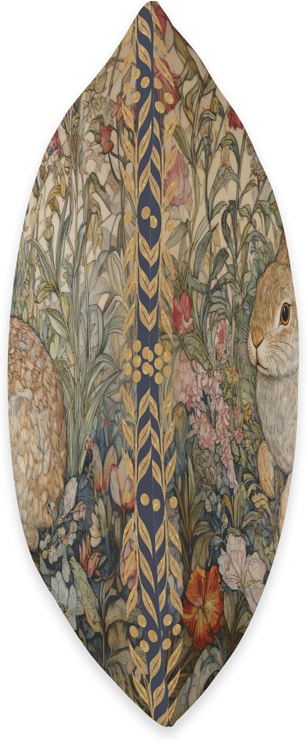 Sweet Rabbit in an Old Fashioned English Garden Throw Pillow