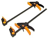 Wen CLR122 12-Inch Heavy Duty Steel Bar Clamps and Spreaders with 2.3-Inch Throat, Two Pack