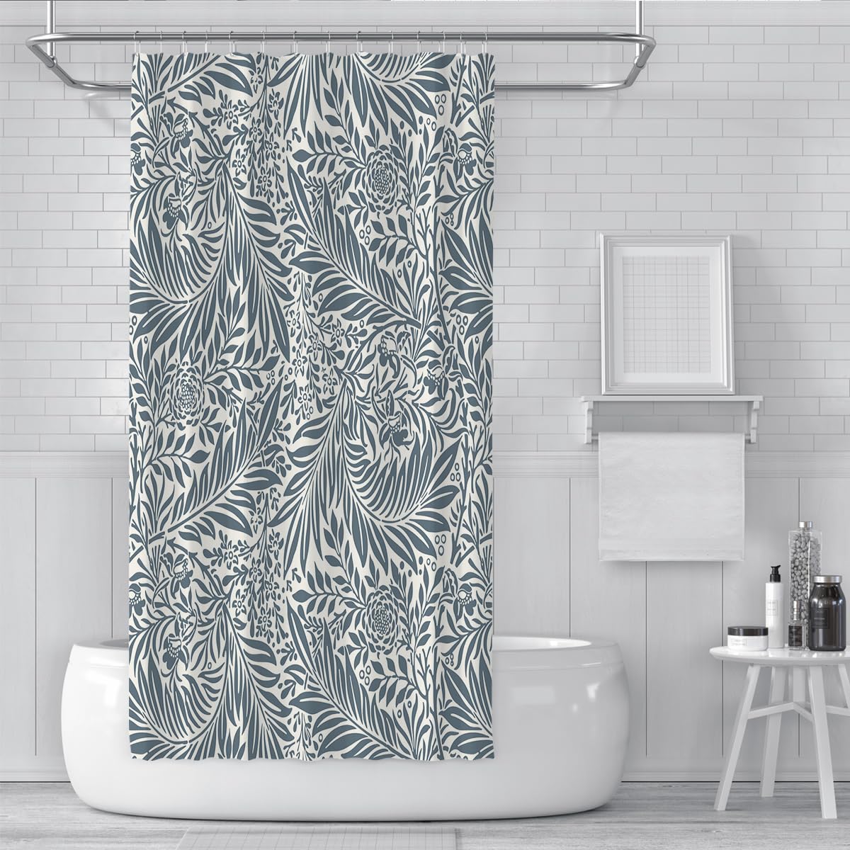 Cortina de Ducha Estilo Morris Maravilla Azul Oscuro 150x200cm