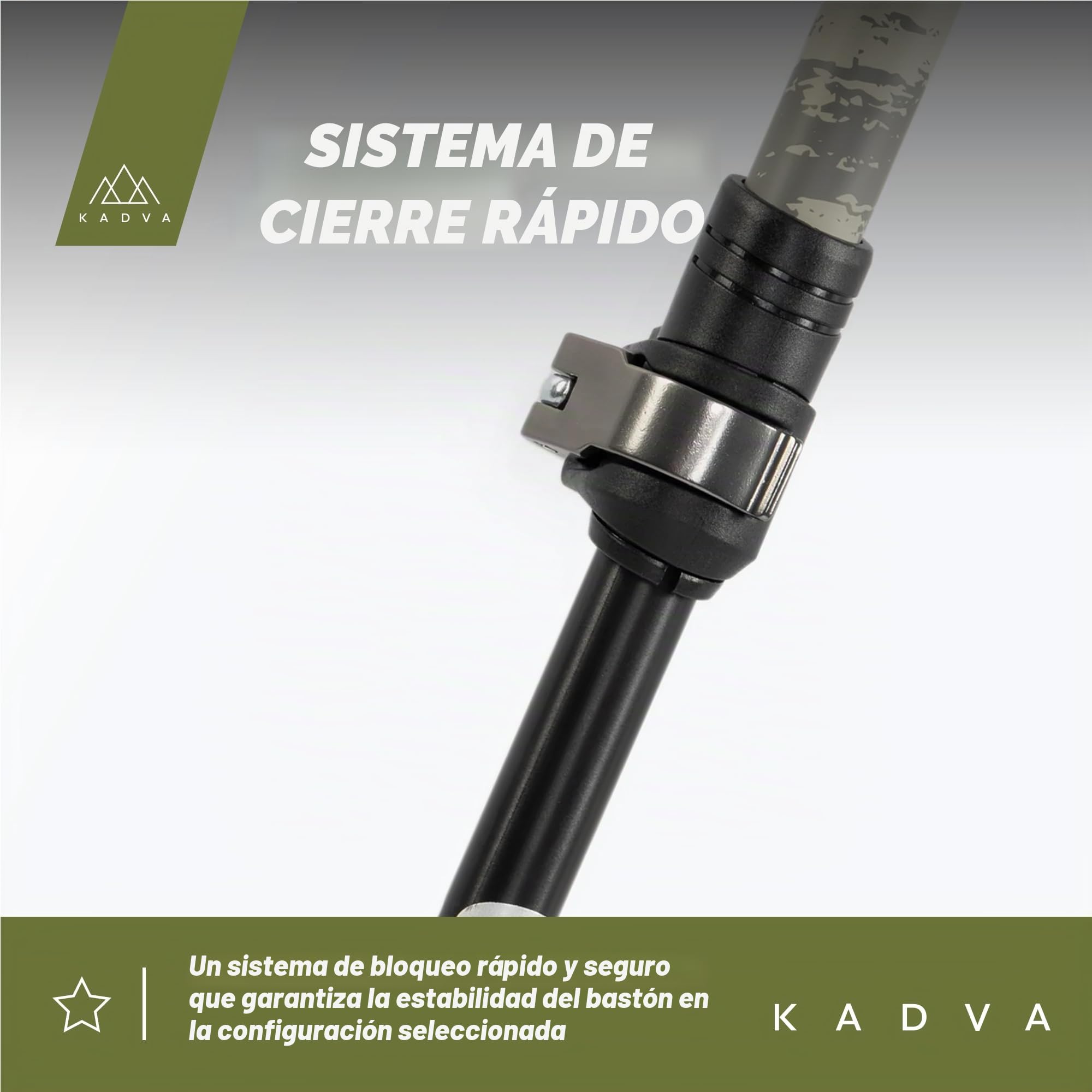 KADVA Bastones de Marcha nórdica HALNA Verde Ajustable 84-135 cm Bloqueo rápido Mango Polipropileno TPR