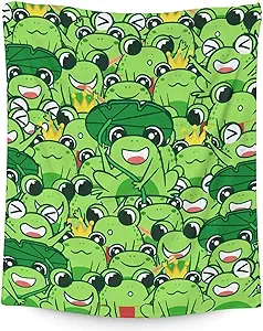 Mercuryelf Frog Throw Blanket - Soft, Fuzzy & Warm - 50x60 Inches Flannel Blankets for Living Room, Sofa - Green Novelty Throws Gift for Teens