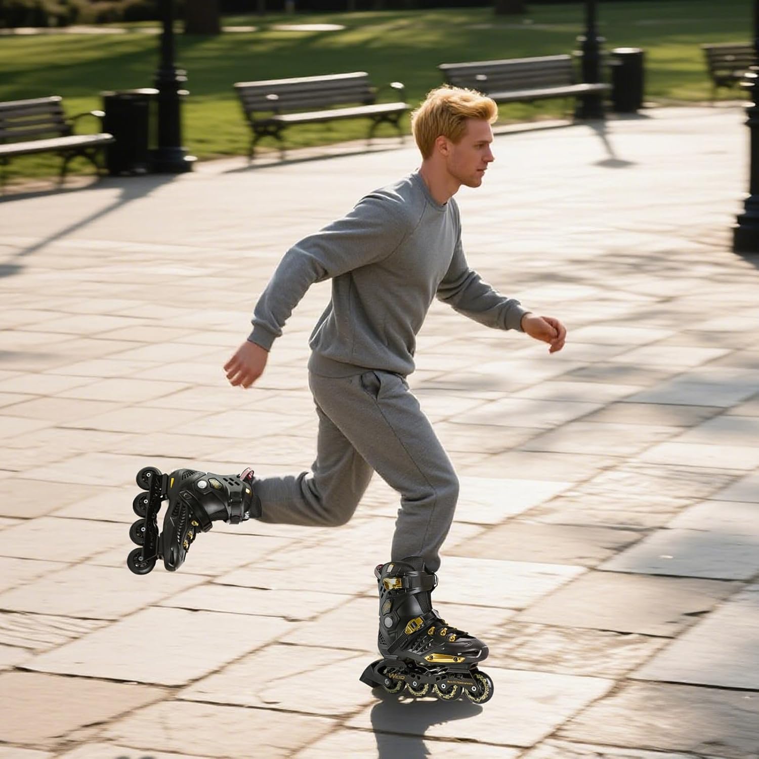 Inline Skates for Women and Men, Fitness Professional Roller Skates Blades Adult, High Performance Outdoor Inline Speed Skates Unisex, Beginner Free Aggressive 4-Wheel Racing Skates