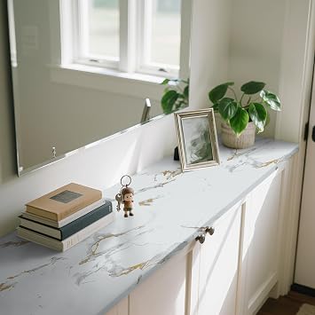 Marble Contact Paper Gold Peel and Stick Wallpaper for Kitchen Countertop