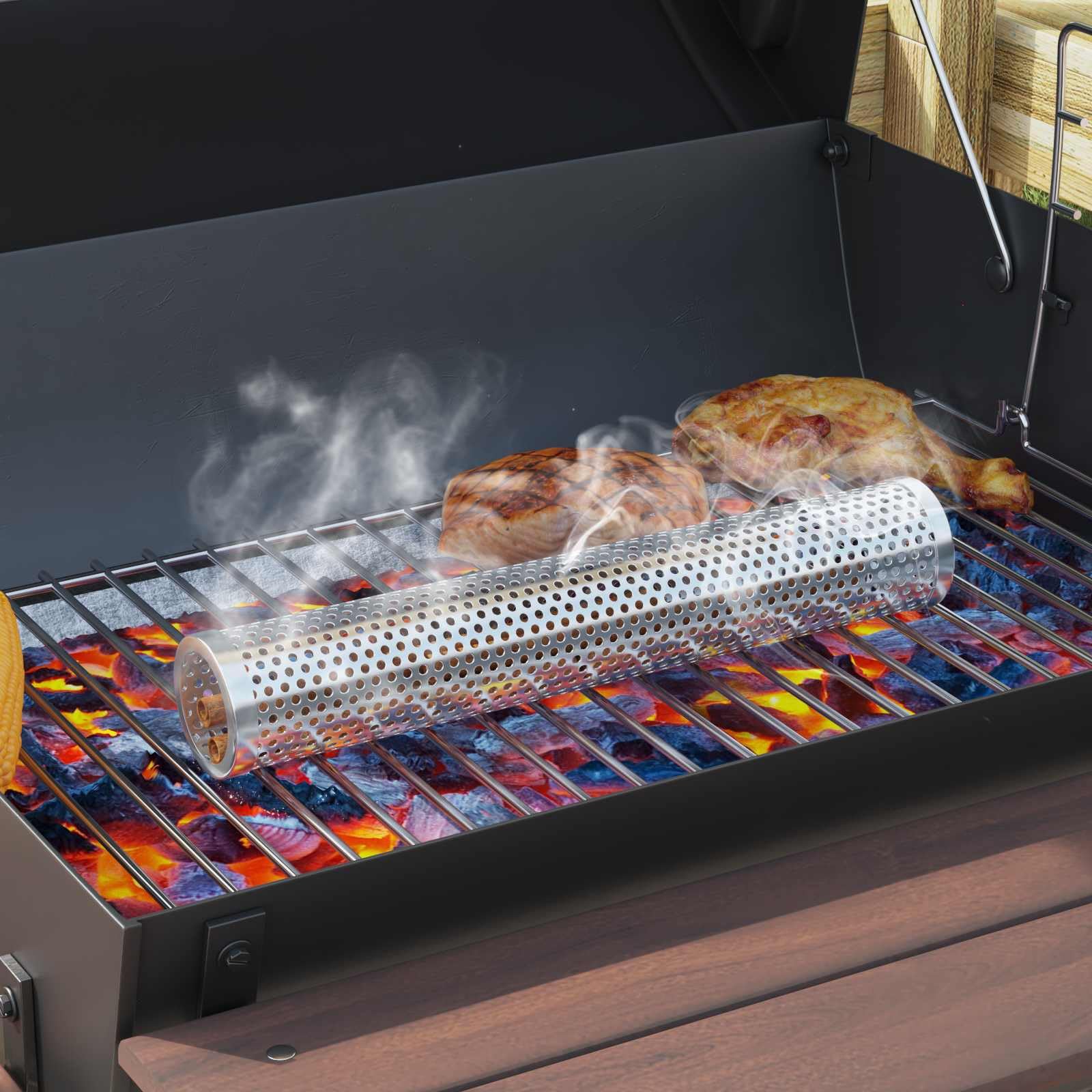 Parrilla Portátil Acero Negro 108 x 61 x 113 cm