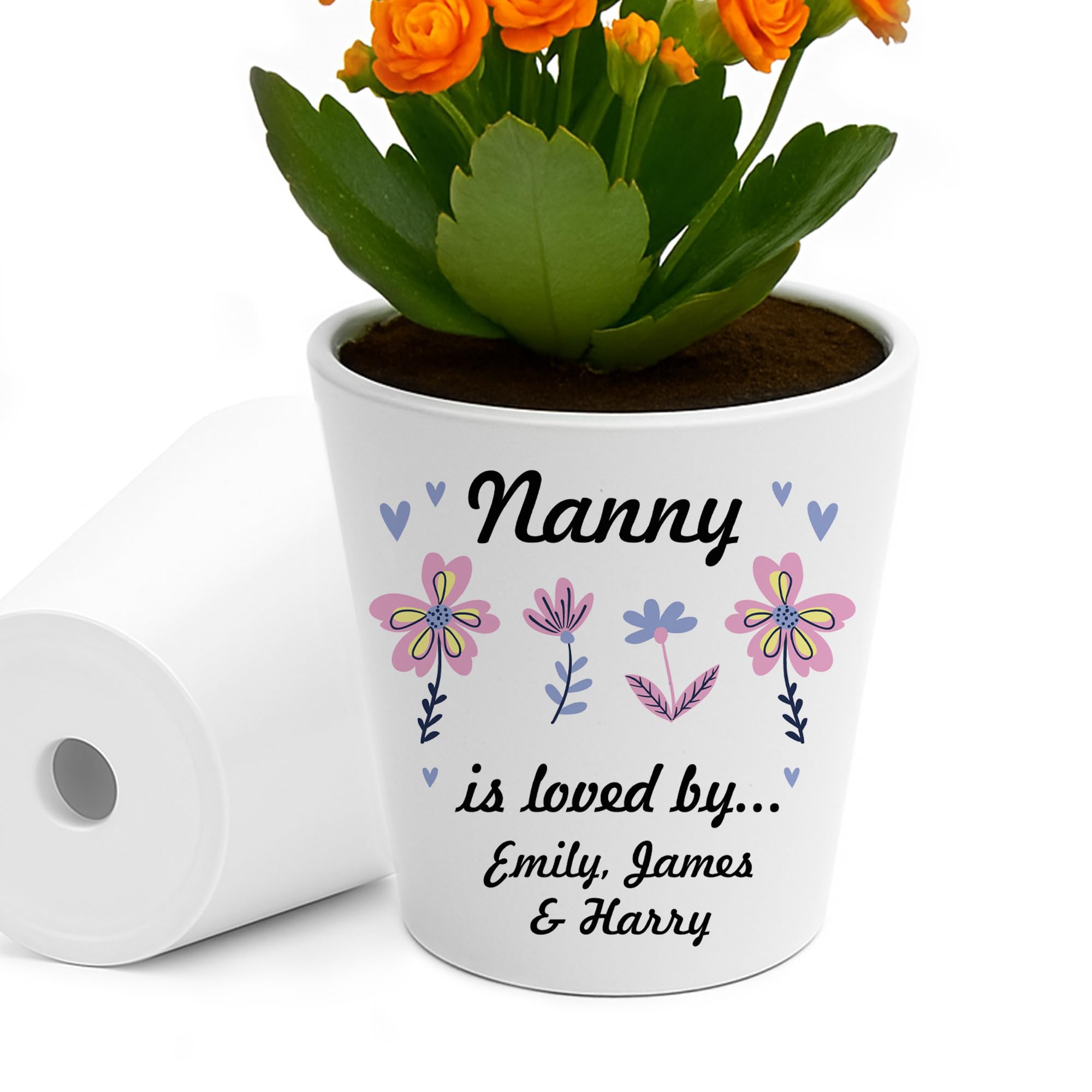 RED OCEAN Nanny Gifts For Birthday Christmas Personalised Plant Pot Nanny Is Loved By Gifts For From Grandchildren Unique Garden Gift Ideas