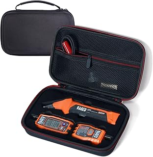 Case Compatible with Klein ET310 Tool AC Circuit Breaker Finder and RT250, Electrical Tools Bag Storage Organizer with Zipper Mesh Pocket for Integrated GFCI Outlet Tester and Accessories (Box Only))