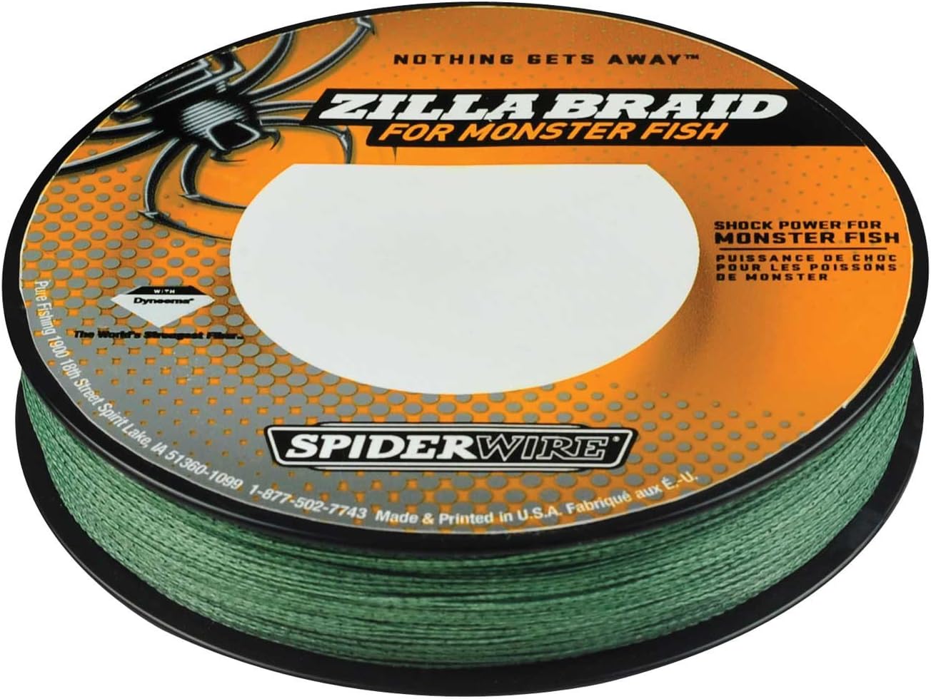 Spiderwire Zilla Braid Fishing Line, 40-Pound Test, 300-Yard Spool, Moss Green