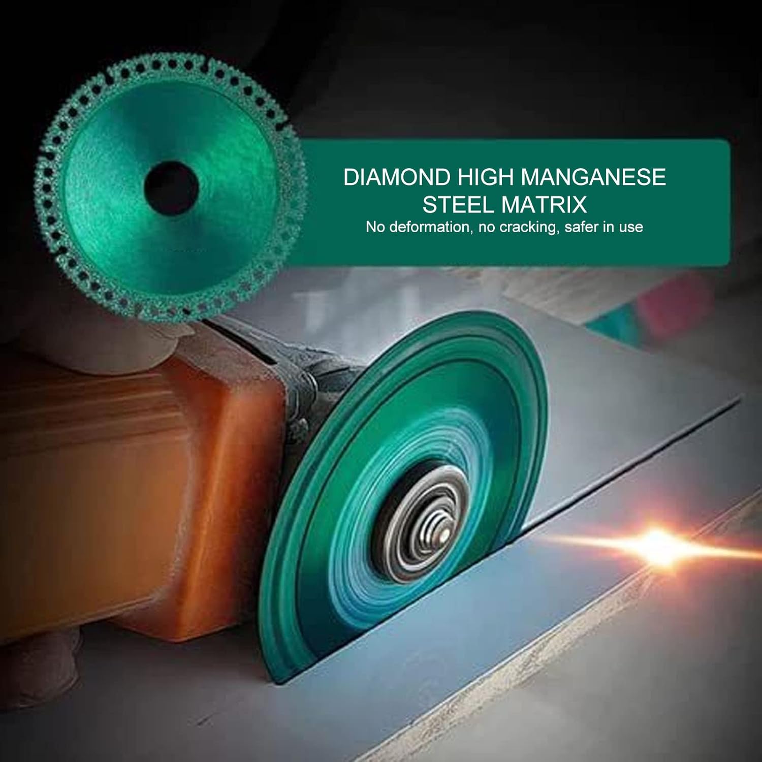 5PCS Multifunctional Cutting Saw, Angle Grinder Cutting Disc, Manganese Steel Substrate, OD100mm ID20mm Green Saw for Wood Plastic Aluminum Alloy Glass Tile
