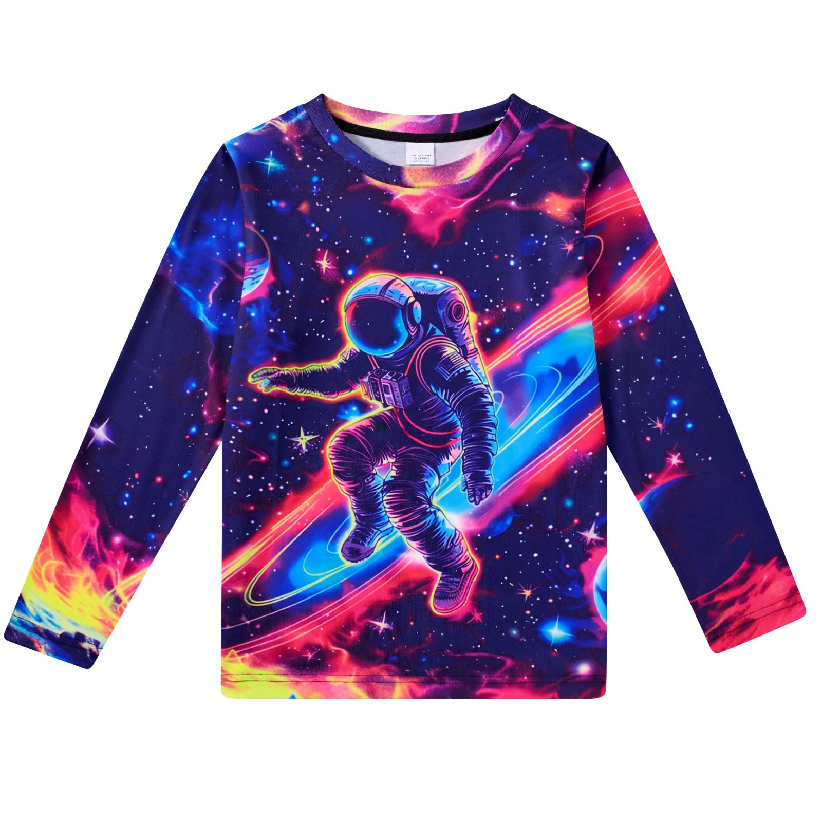 RAISEVERN Boys Girls 3D T-Shirt Graphic Print Tees Long Sleeve Shirts Size 6-14