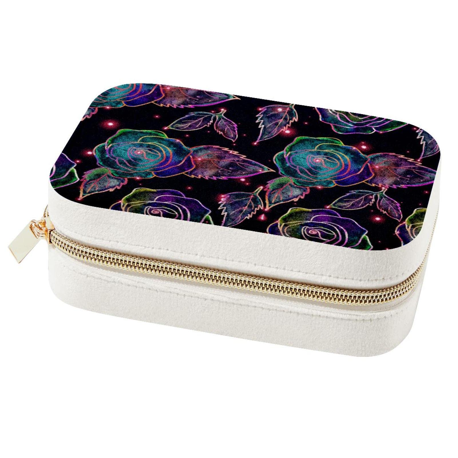 Boîte à bijoux portable en forme de rose pour ranger colliers et bagues en voyage en toute sécurité