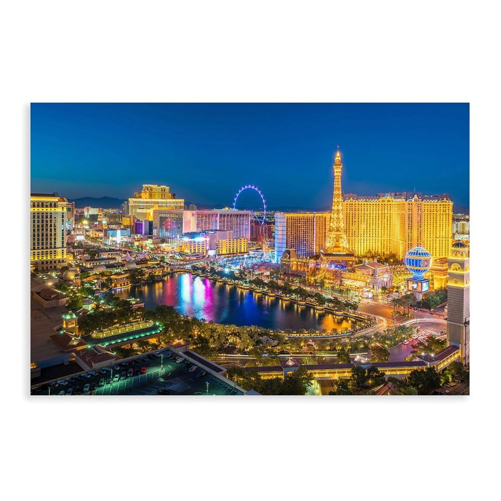 Iyqtaggh Las Vegas Skyline Canvas Poster Bedroom Decor Landscape Office Room Decor Gift 20X30inch(50X75cm)