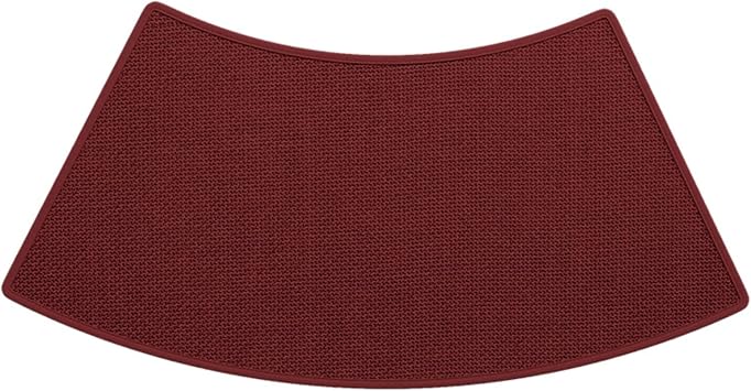 Curved Shower Rug for Camper, Non-Slip Semi-Circular Bath Mat, Quick Dry Corner Bathroom Rug, Easy Clean Curved Bath Mat for RV, Home, Bathtub, Shower Burgundy, 24X47