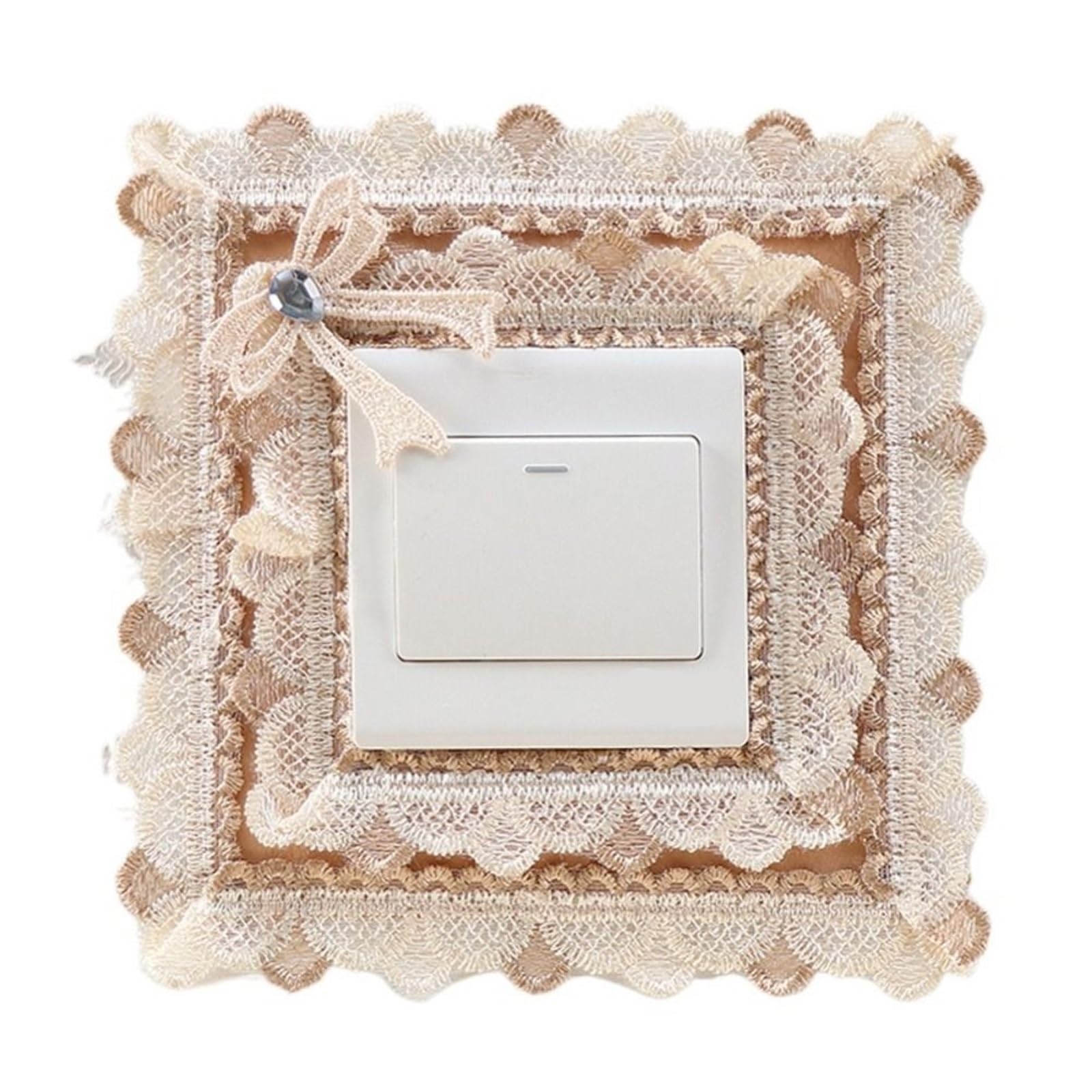 Couvercles d'interrupteur en dentelle tissu protection murale prise de lumière café x6