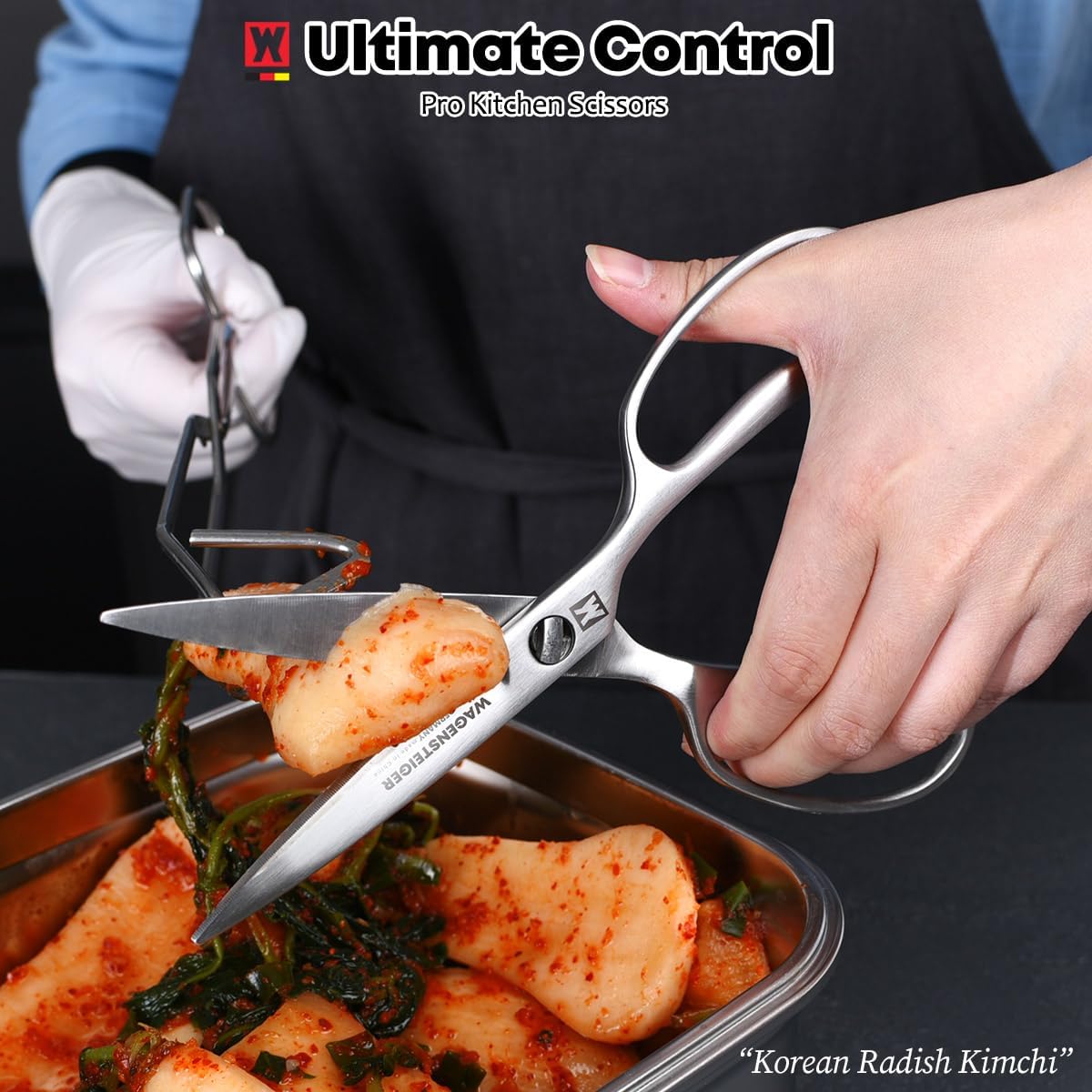 WAGENSTEIGER Kitchen & Outdoor Scissors, SUS403 Stainless Steel Multi-Function Shears with Herb Stripper, Detachable Blades, Ergonomic Handles, Ideal for Meat, Vegetables, Seafood (Food Scissors 1603)