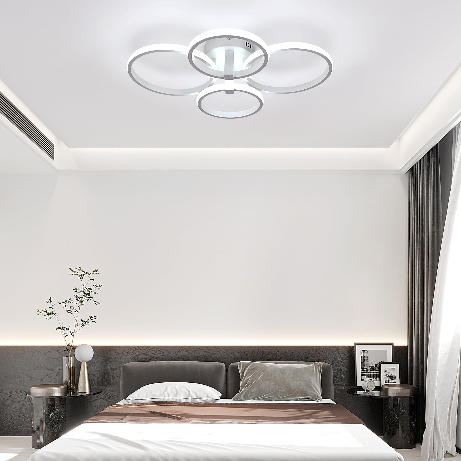 Plafonnier LED Moderne 56W, Lampe de Plafond Rond