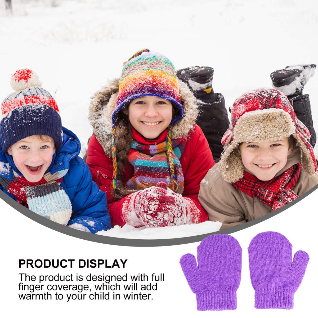 ibasenice Strickhandschuhe Für Arm Vlies Fäustlinge Kinderhandschuhe Gestrickter Fäustling Für Neutrale Handschuhe Einfarbiger Fäustling Für Acryl
