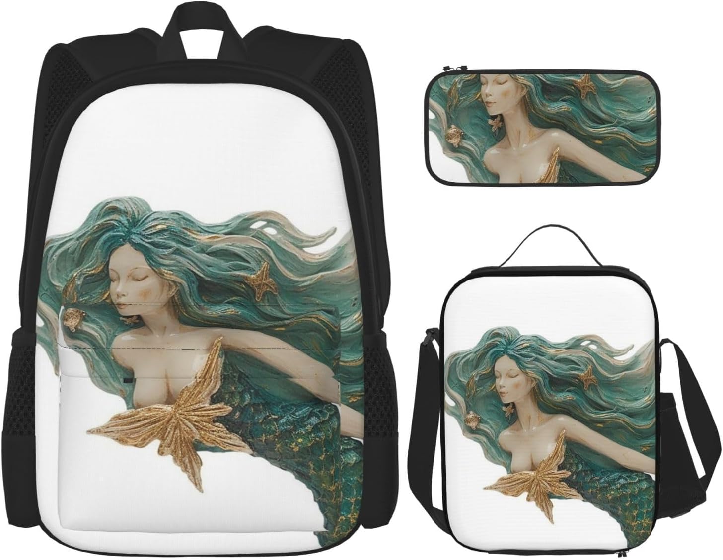 3 in1 Travel Laptop Backpack with Lunch Bag and Pencil Case Casual Daypack