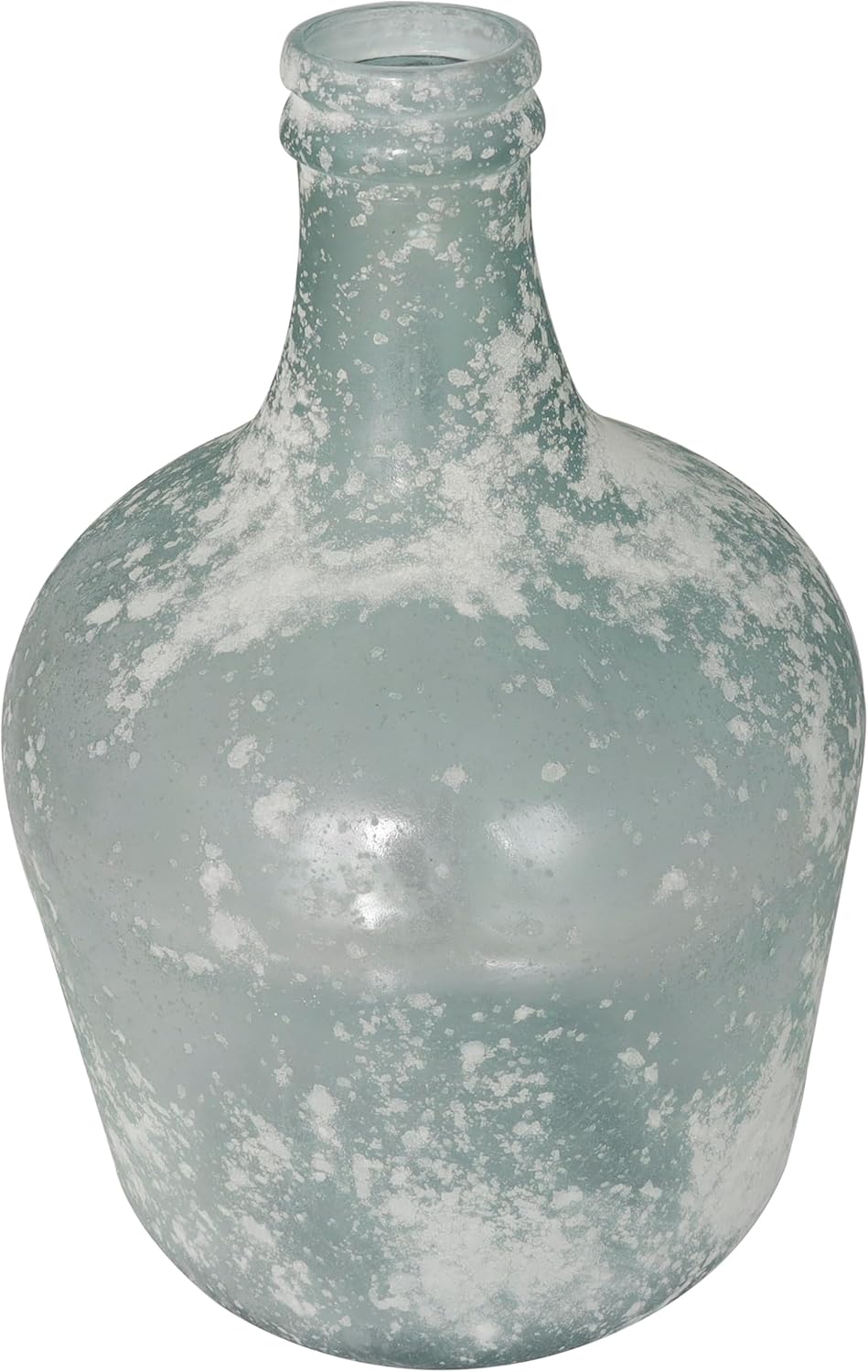 Deco 79 Recycled Glass Handmade Spanish Bottle Vase, 11" x 8" x 15", Clear
