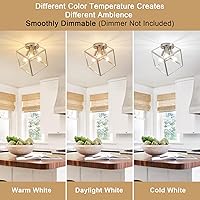 Vista 4 de Lámpara de techo empotrada de níquel cepillado, accesorios de iluminación geométrica multidireccional, marco de metal moderno, luces de vestíbulo