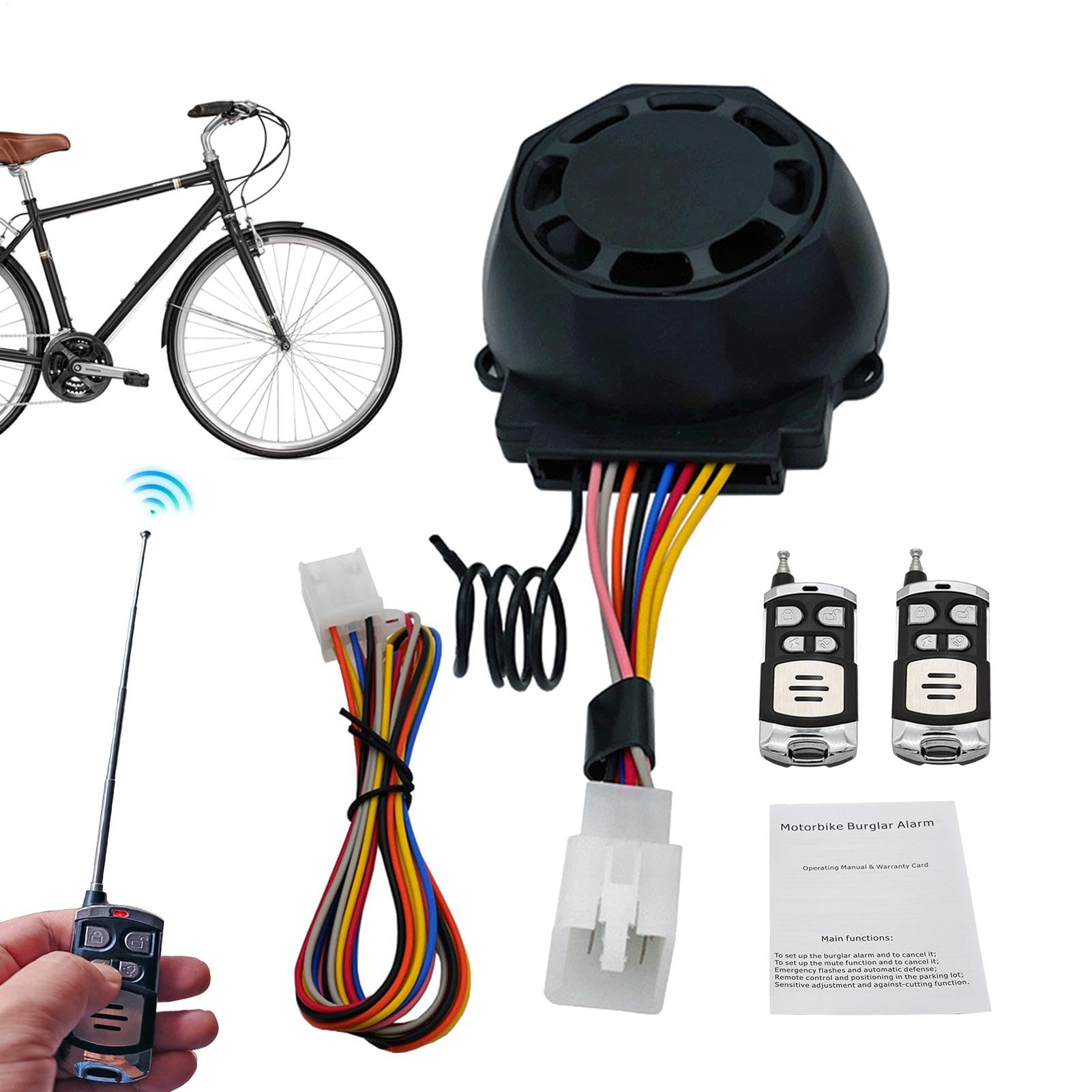Allarme per monopattino, allarme di sicurezza, impermeabile | Antifurto con telecomando, accessorio di allarme e sicurezza per moto, scooter, biciclette
