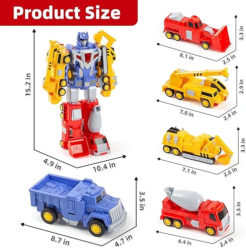 Miniatura 3 de Veslier Juguetes de construcción para niños de 3, 4, 5, 6 años, robot de ingeniería de construcción, juguetes de construcción STEM 5 en 1, regalos