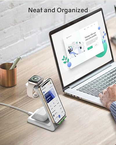 Miniatura 5 de CIYOYO Cargador inalámbrico, base de carga inalámbrica para iPhone 15 14 13 12 11 Pro Max XS XR X 8, Apple Watch 9876SE5432, Airpods 32Pro