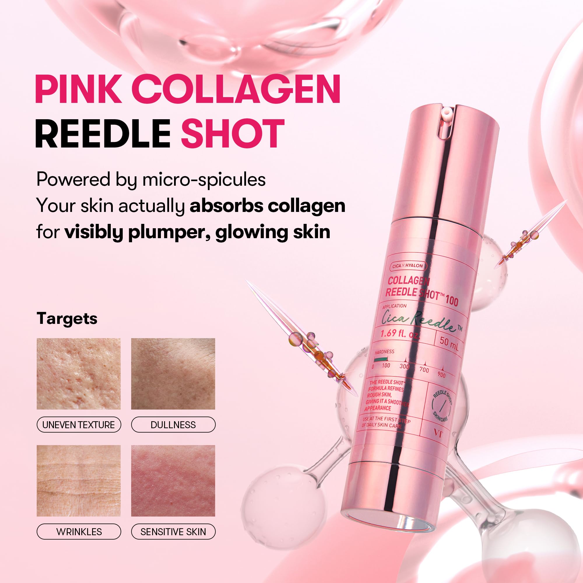 Amazon.com: VT COSMETICS Collagen Reedle Shot 100 Serum, Pink Skin