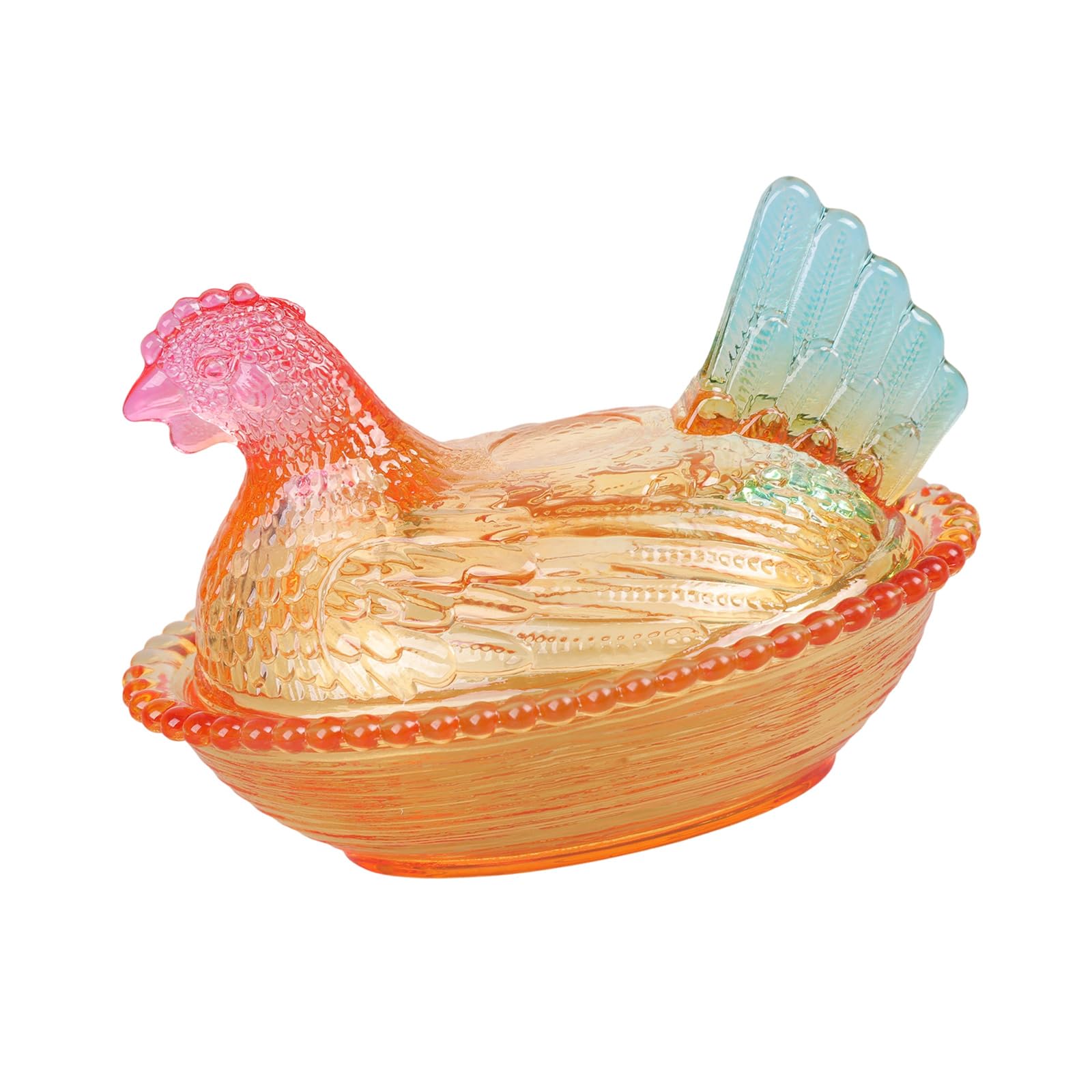 ZEPFJHE Glass Candys Jar Hen on Nest Candy, Cookie Jars Biscuits Food Storage Container Decorative Snacks Bowl Jars with Lid Decorative