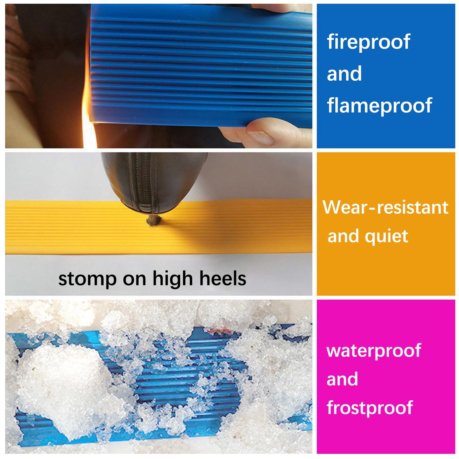 Tira De Borde De Vinilo Autoadhesivo Antideslizante De 1 M Para Escalera, Borde De Escalera De Goma De PVC, Perfil De Borde De Escalera, Esquina De Goma Antideslizante For Escalera(Blue,10m/394in)