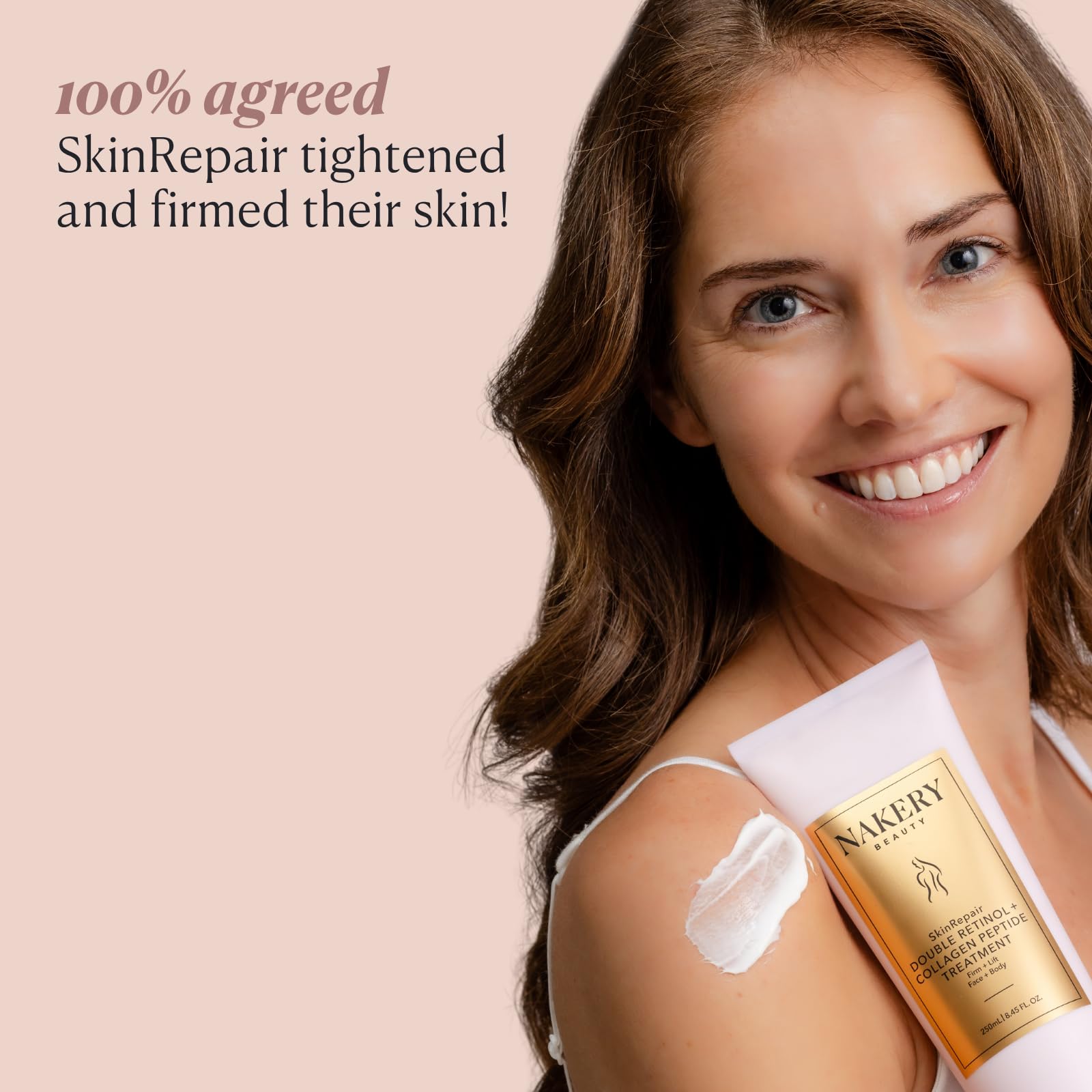 Nakery Beauty Retinol Cream - Krem do twarzy z retinolem i kolagenem - Kolagenowy krem do twarzy dla wszystkich rodzajów skóry - Krem z kwasem hialuronowym z kolagenem retinolem przeciw zmarszczkom