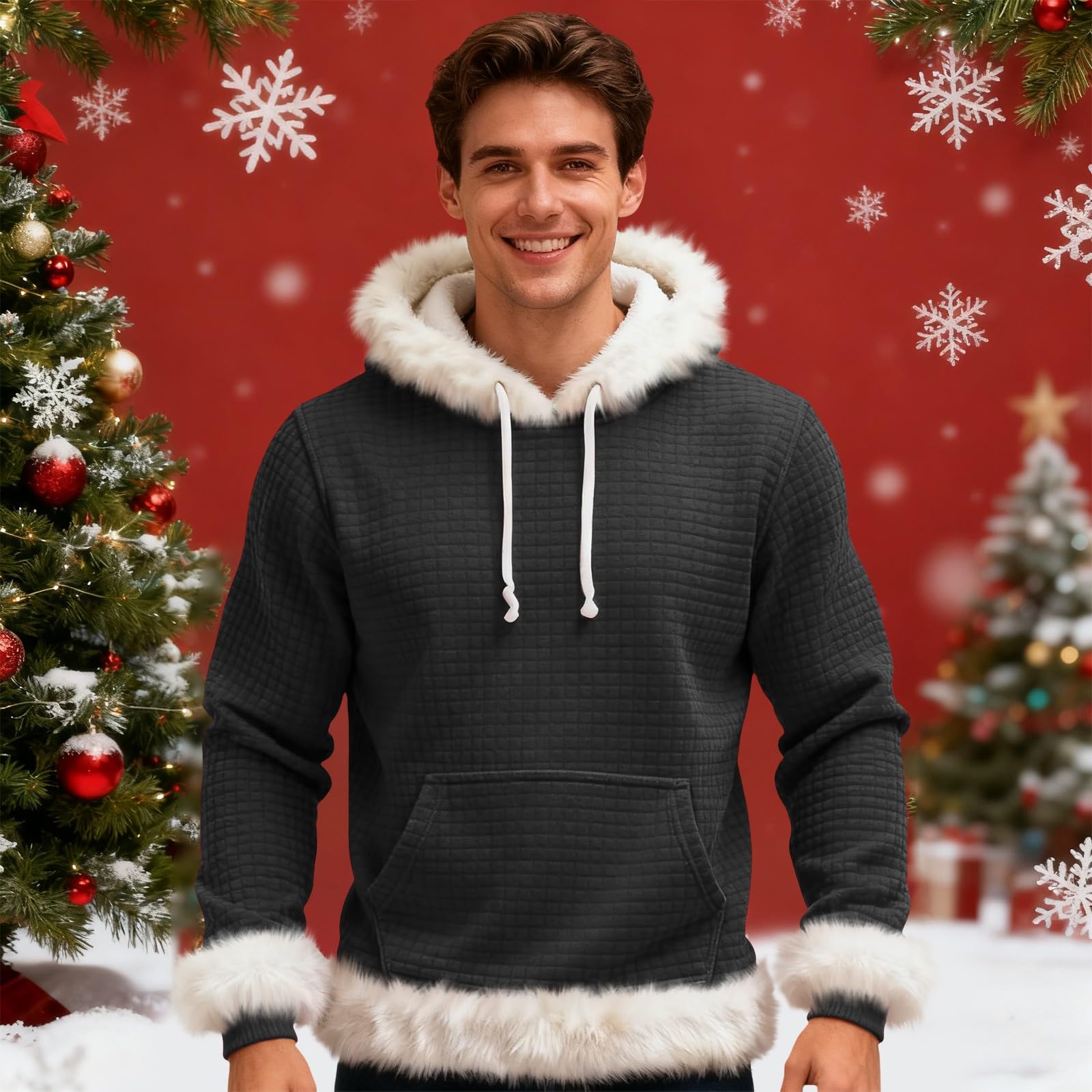 Chaqueta Verano Hombre Sudadera con Capucha De Forro, Estilo Oversize, Tallas Grandes, Manga Larga, Casual, Ideal para Invierno. L (Black, L) Impermeable Ropa Ciclismo Gym Trabajo