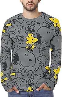 [COOLEAD] スヌーピー (1) 長袖Tシャツ メンズ レディース ロングtシャツ 大きいサイズ トレーナー 丸首 カジュアル ロングスリーブ おしゃれ 春秋冬服 人気 ギフト対応 tty114h