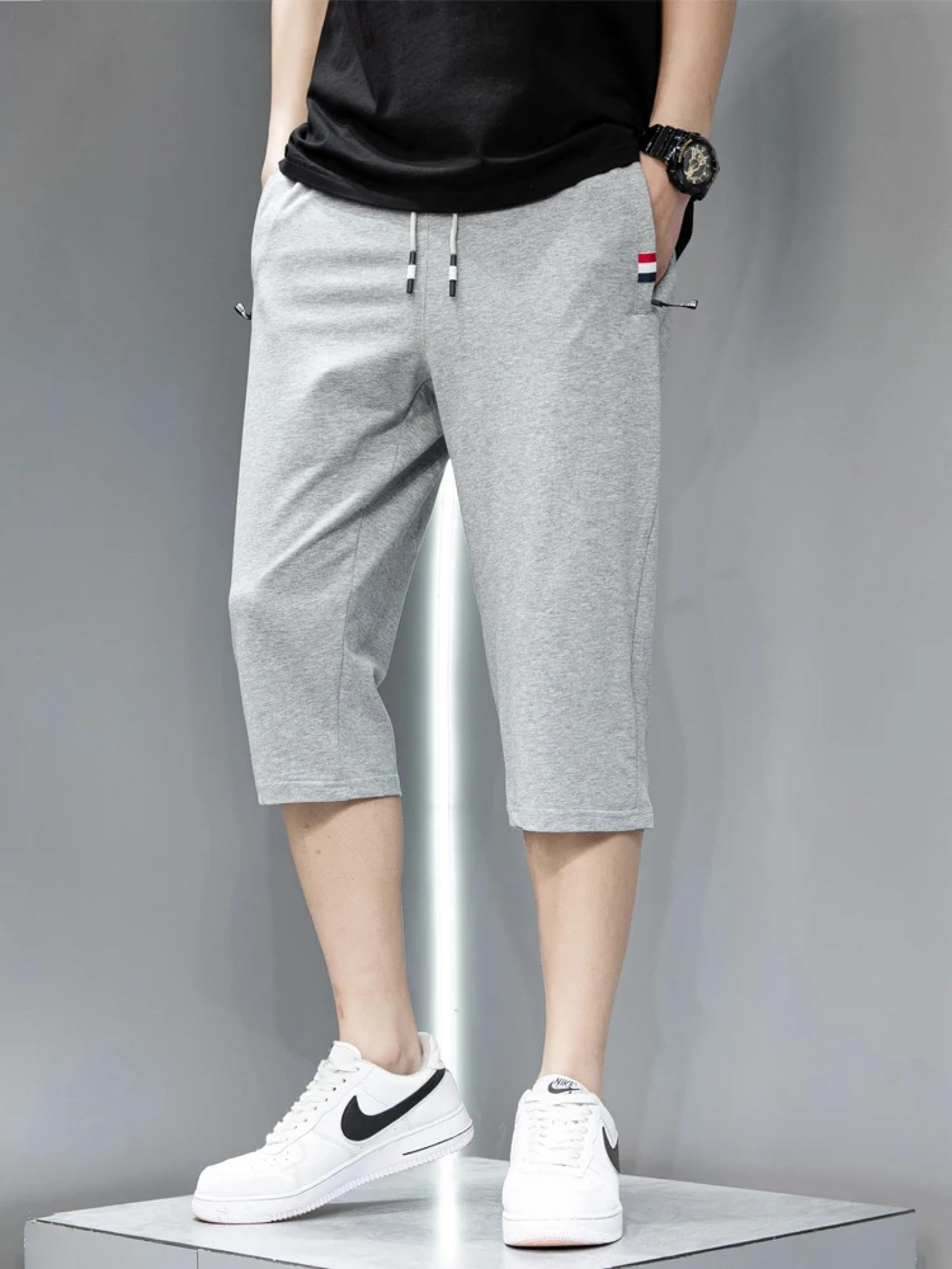 Herren Shorts Kurze Hose Cargo Jeans Running Outdoor Baumwolle Herren Sportshorts XL Blackrib