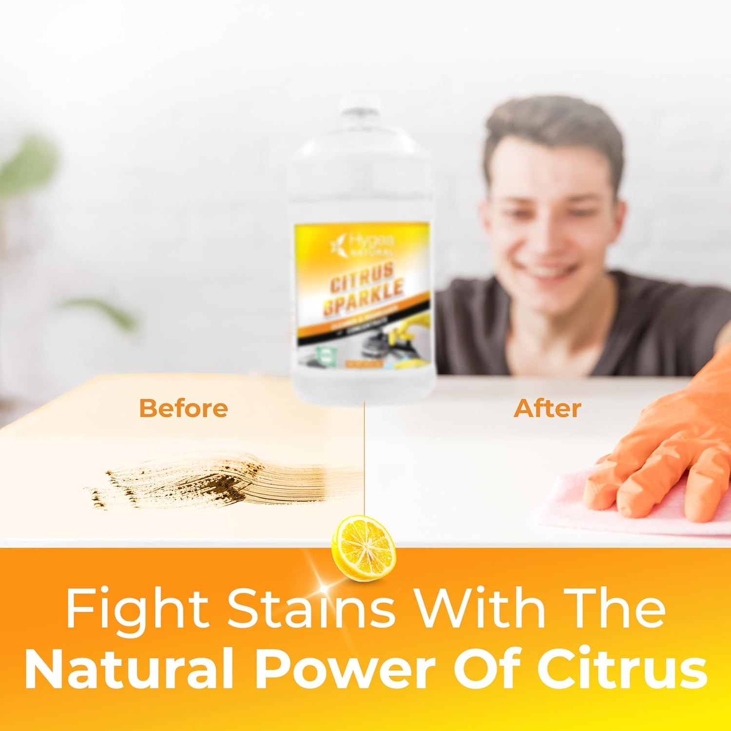 Citrus Sparkle Natural Cleaner and Degreaser Concentrated Gallon 128 oz