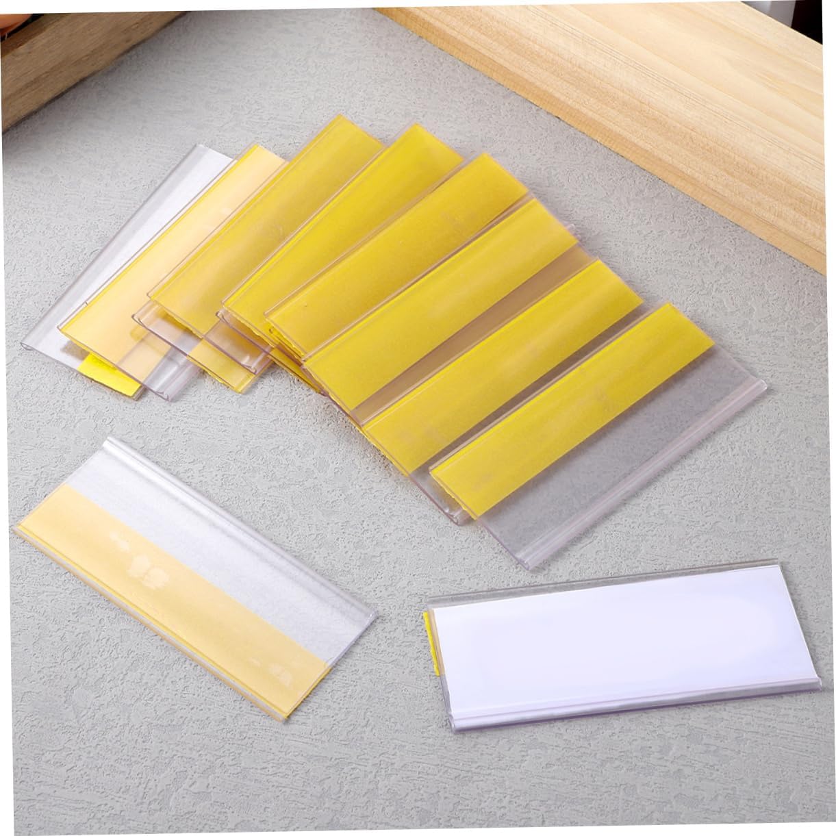 Cabilock 50pcs Plastic Price Tag Holders Strong Adhesive for Supermarkets and Retail Stores Display for Price Labels