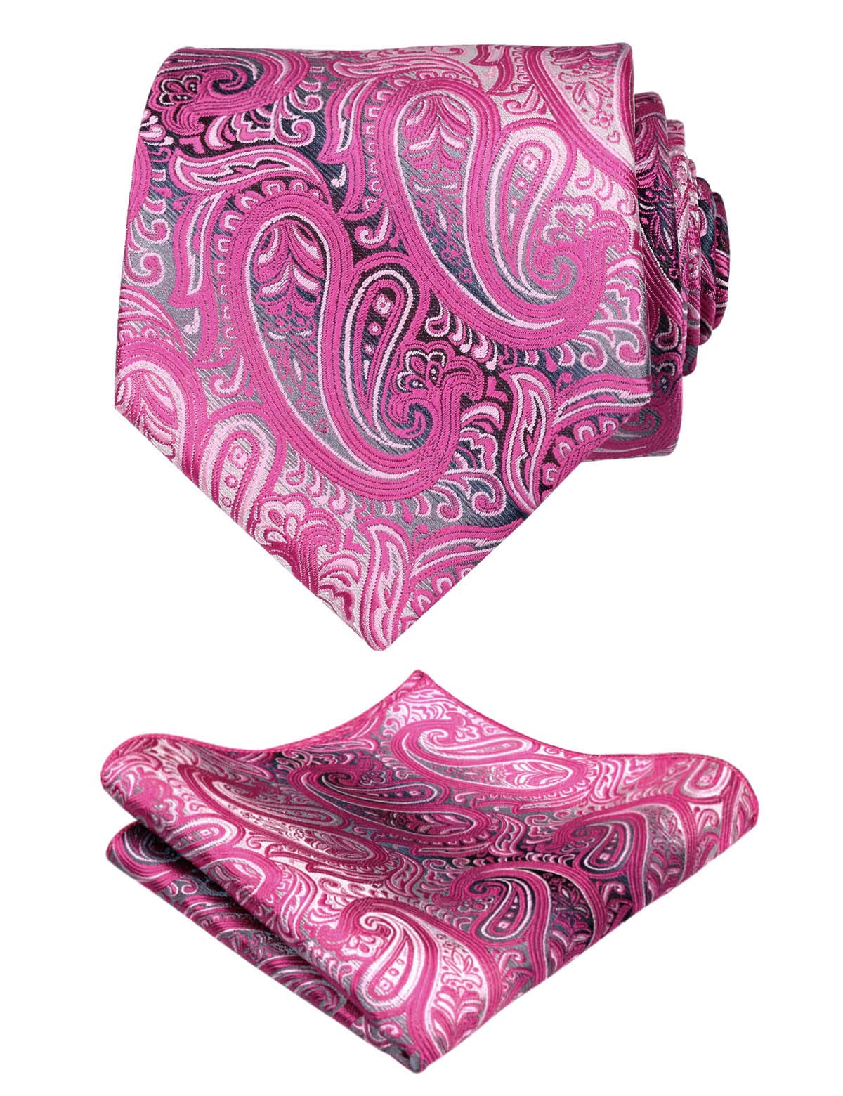 Mens Gradient Paisley Necktie and Pocket Square Set