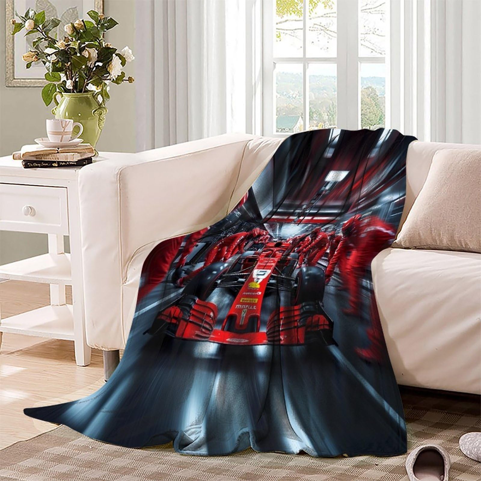Przytulny koc 3D Touch, 200 x 230 cm, koc polarowy, miękki, ciepły koc wełniany, narzuta na kanapę, koc Pit Stop na sofę, koc dzienny, koc do mieszkania