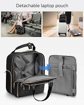 LUGGEX Underseat Carry On Luggage and 6 Set Packing Cubes Bundle Travel Essentials