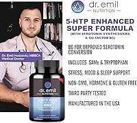 Vista 4 de Dr. Emil Nutrition - 5-HTP Plus de 200mg, sintetizadores de la serotonina y Cofactor B6 para una mejor conversión de aminoácidos en serotonina