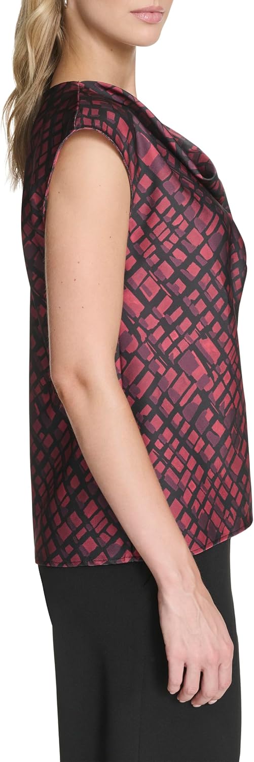 Calvin Klein Womens Drape Neck Soft Blouse - Image 3