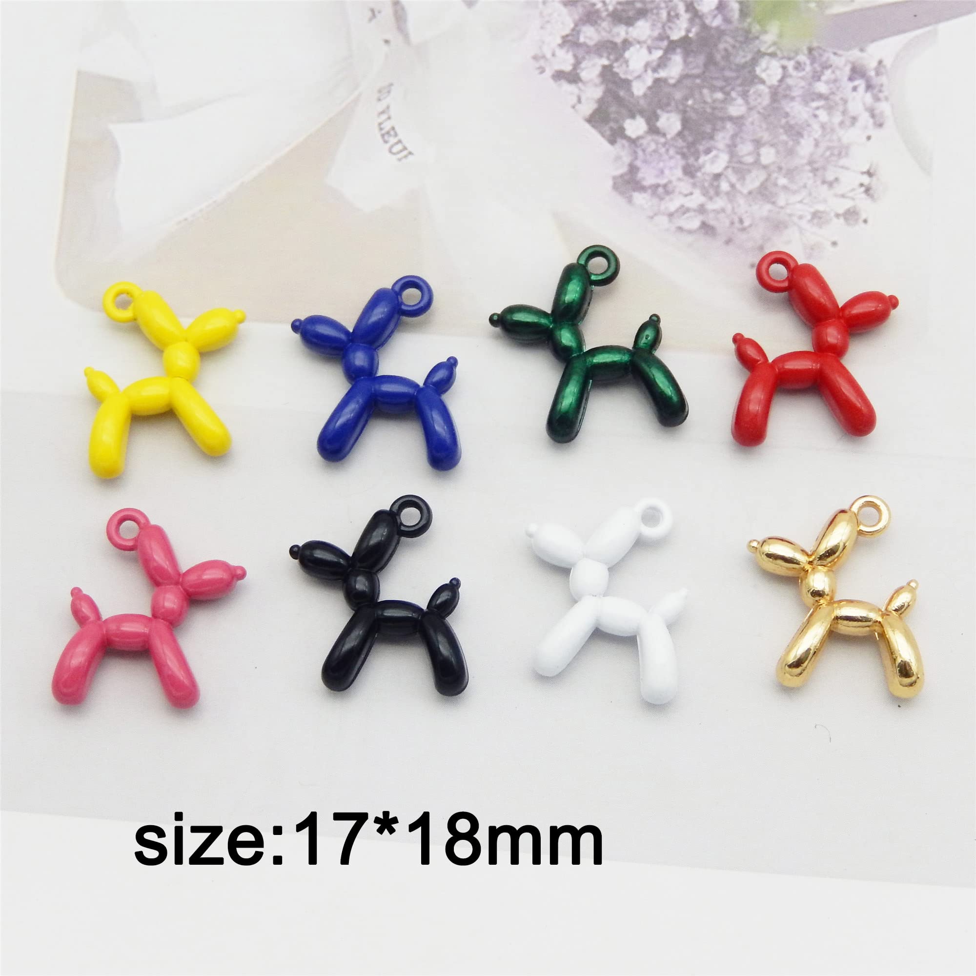 JJGQAZ 40 pcs Gold Plated Enamel Cartoon Doll Dog Charms Pendant For Jewelry Making Necklace Bracelet Earring and Slime DIY Jewelry Accessories Charms, 8 Colors