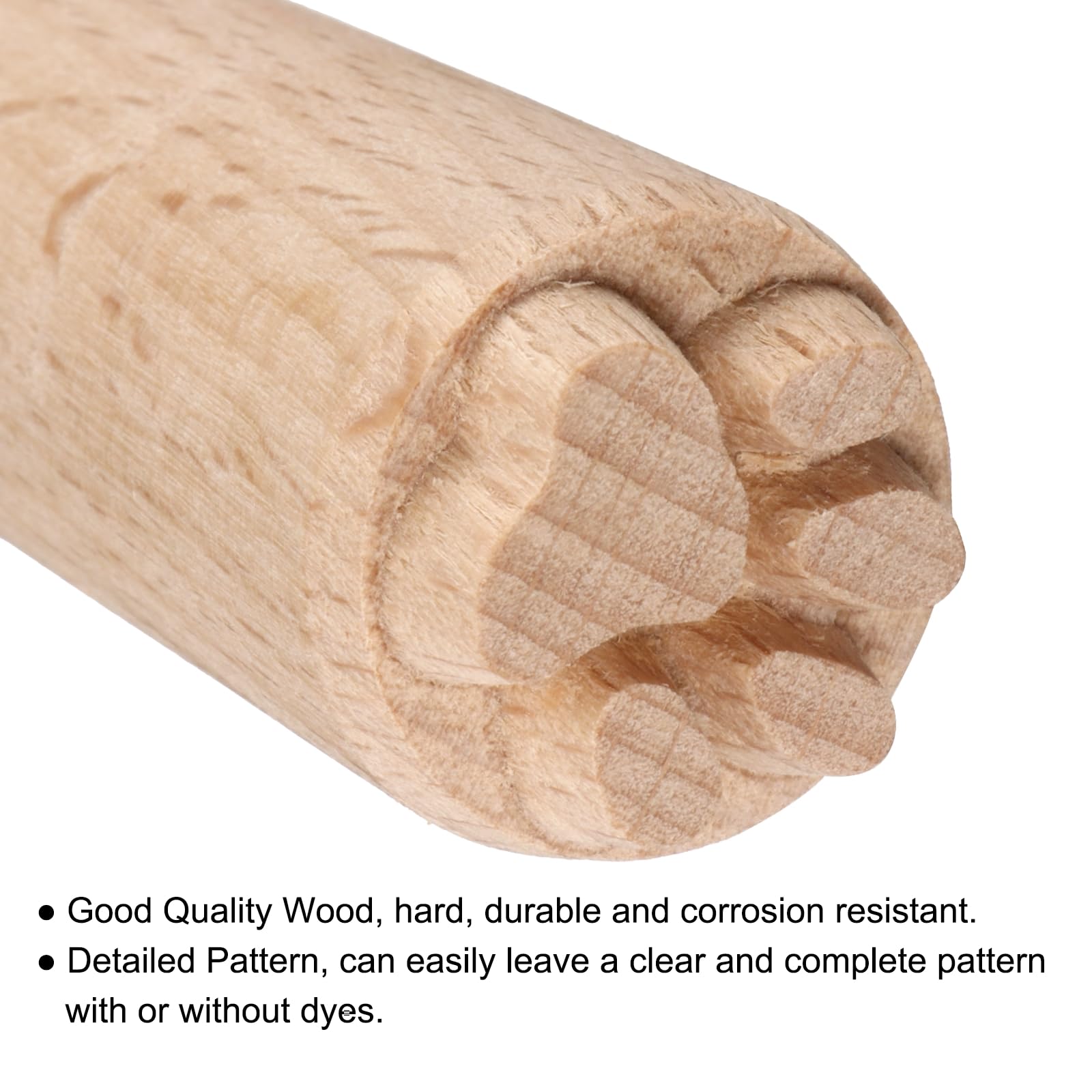 HARFINGTON Sellos de herramientas de cerámica de madera, 2 cm de diámetro, 5 cm de longitud, sellos de impresión de bloques de madera, patrón de patas para galletas y postres