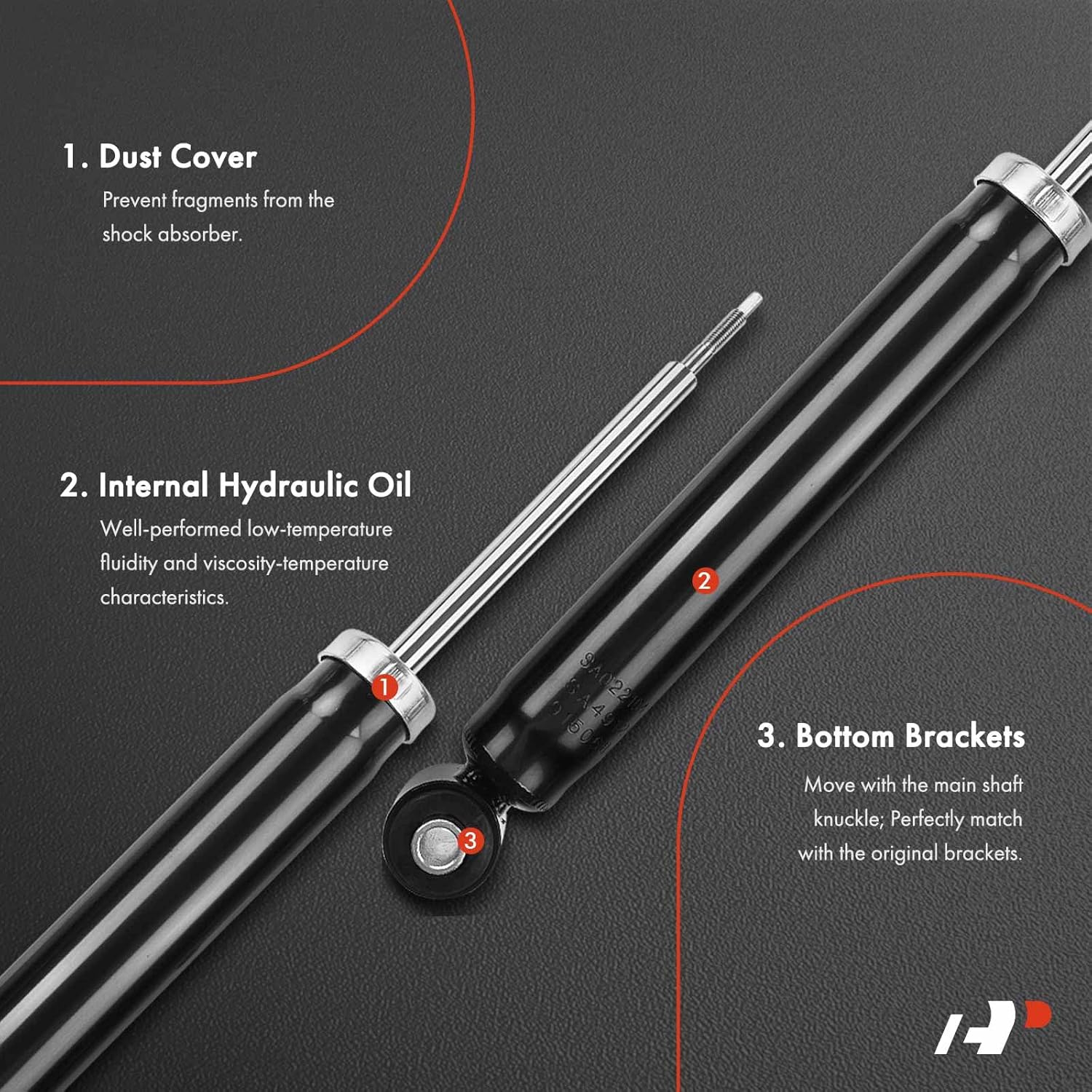 A-Premium Rear Pair (2) Shock Absorber Compatible with Volvo V70 2008-2010 L6 3.2L, XC70 2008-2016, Driver and Passenger Side