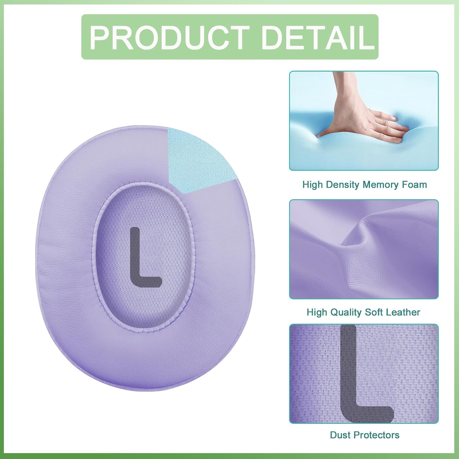 Replacement Ear Pads for JBL Tune 700(700BT)/ 710(710BT)/ 720(720BT)/ 750(750BT,750BTNC)/ 760(760NC)/ 770(770NC) Wireless Over-Ear Headphones, JBL Earpad Ear Cushions Ear Cups Cover (Purple) image 4