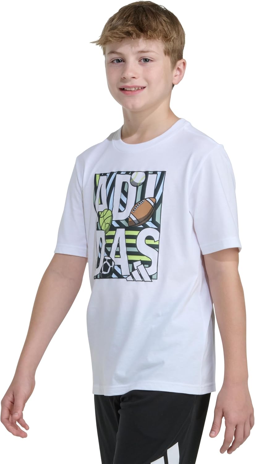 adidas Boys Short Sleeve Sport Graphic Tee Shirt - Image 4